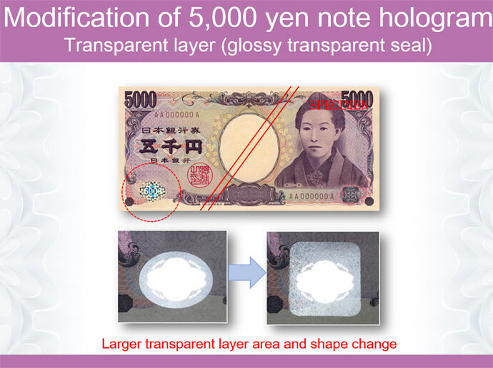 5,000 yen note hologram