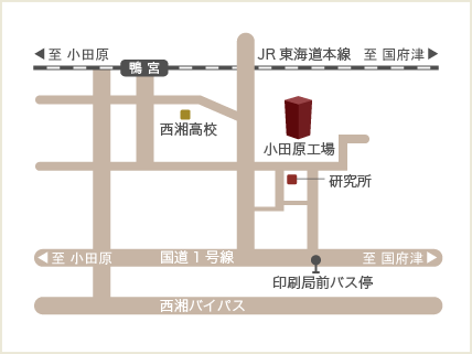 小田原工場までの地図