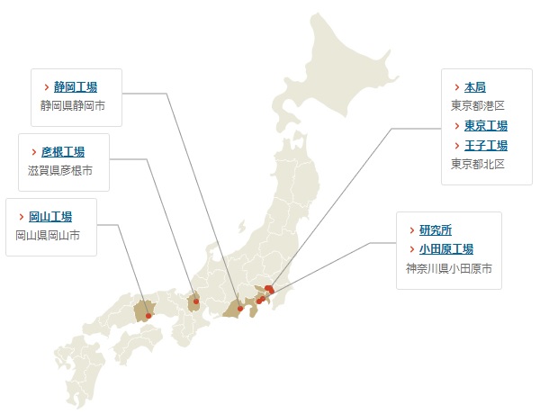 国立印刷局の各機関の所在地