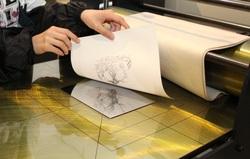 凹版印刷体験風景