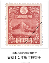 日本で最初の年賀切手　昭和11年用年賀切手